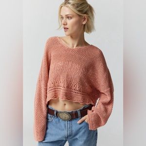 Urban Outfitters Pink Pullover Crop Sweater